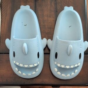 Cute Shark Slippers in Light Blue